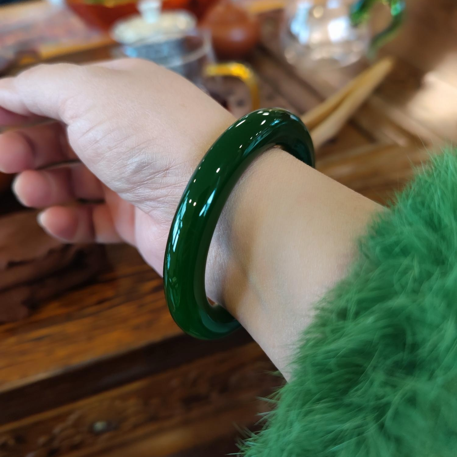 07菠菜色绿正圈女款精美百搭