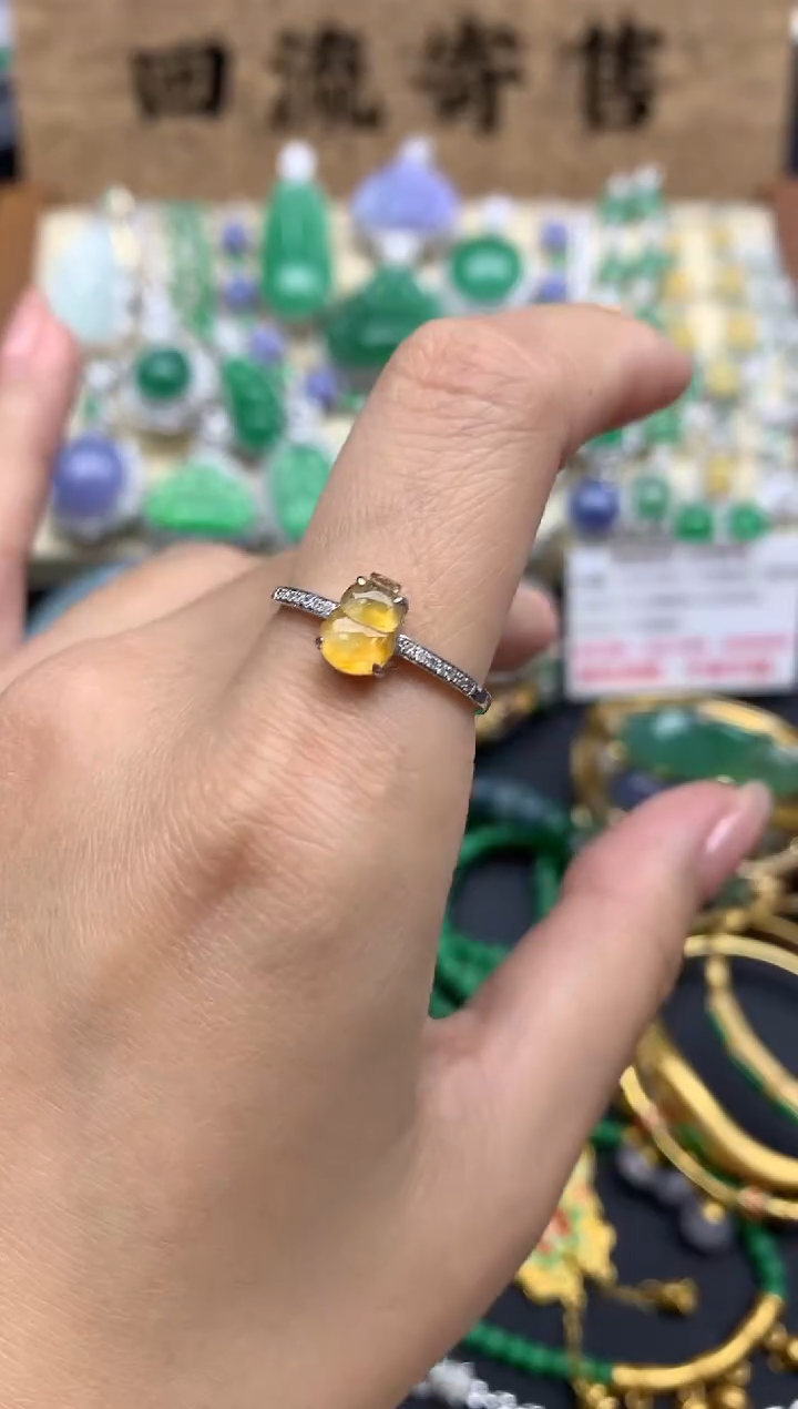 【闪购商品】翡翠戒指18K金镶嵌476-中国好珍宝