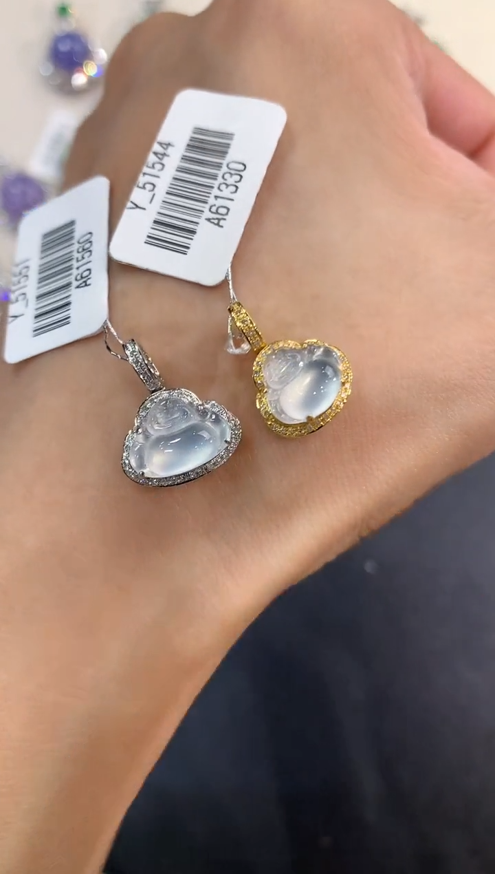 翡翠18K金镶嵌吊坠(不含链)a114 多样性一件发货备注颜色