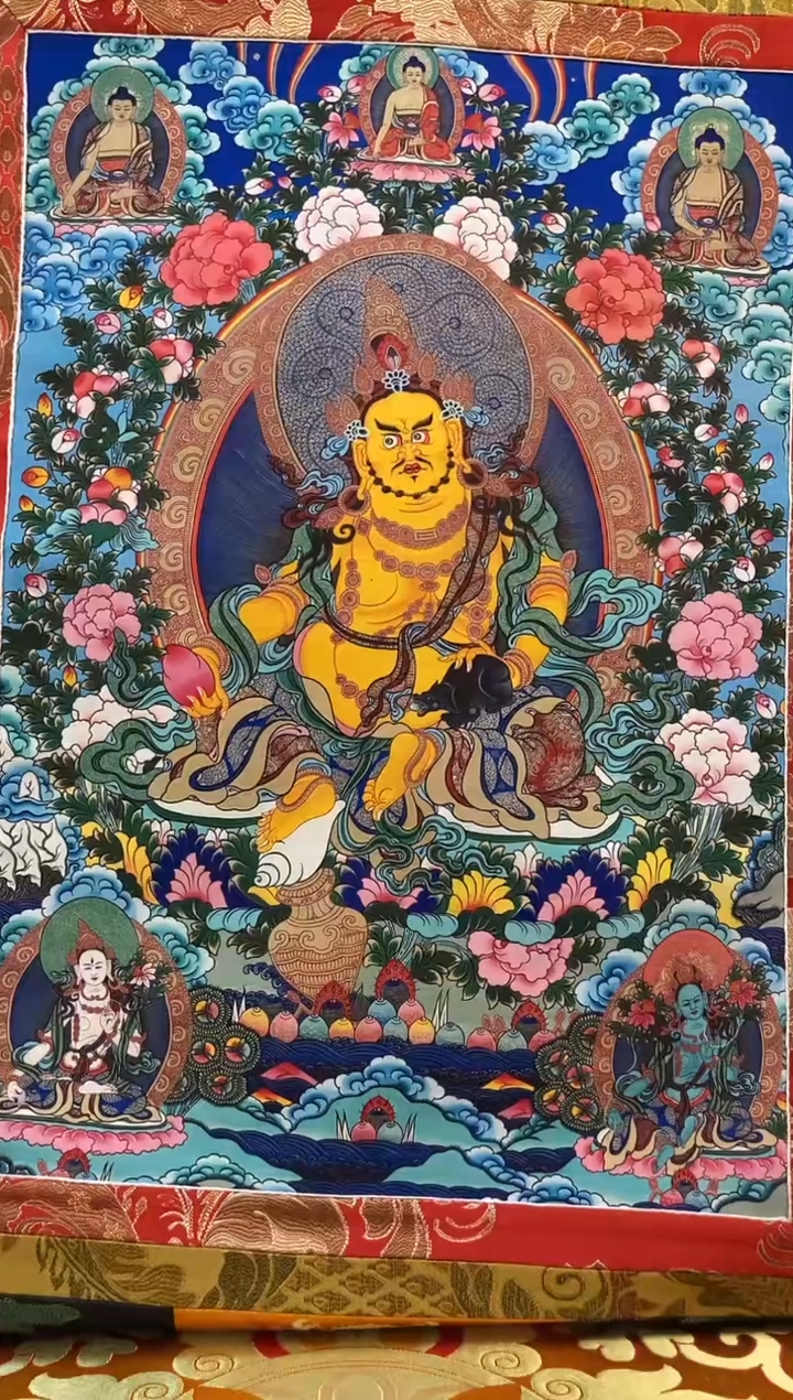 【闪购商品】卷轴画矿物质喷绘  黄财1.3m蓝色水波纹