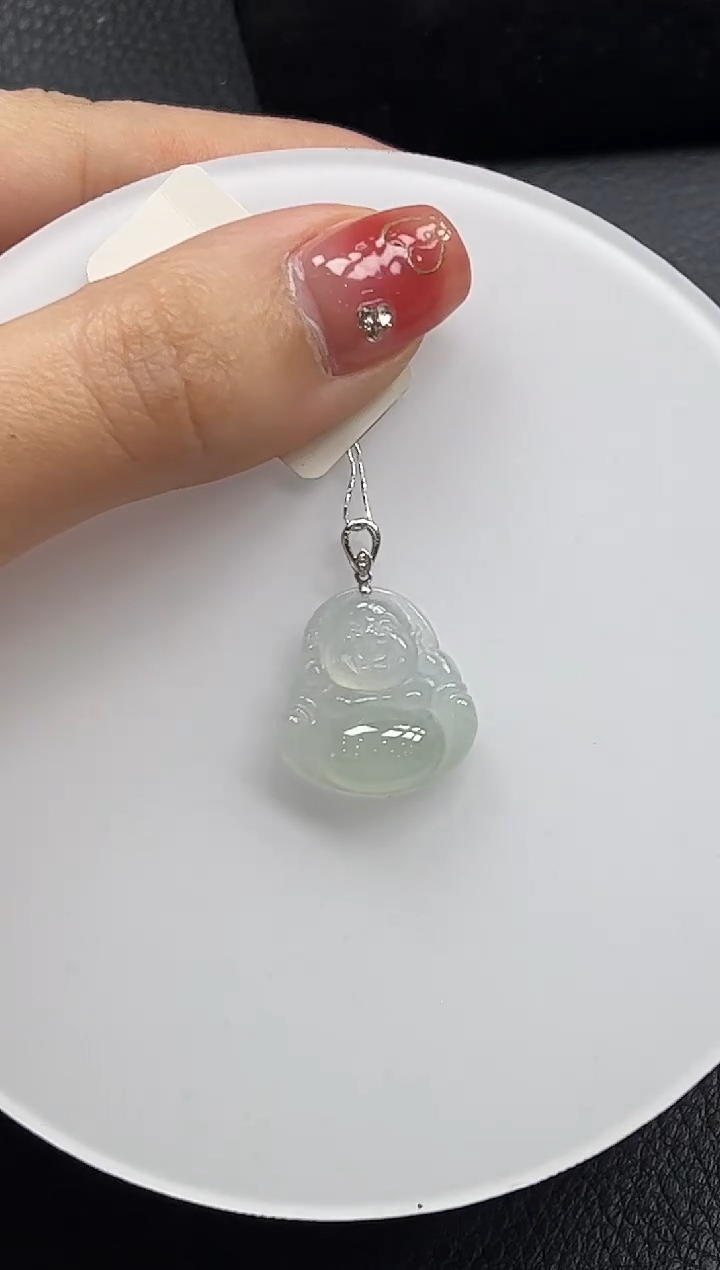 【闪购商品】翡翠颈饰18K金镶嵌迷你佛公