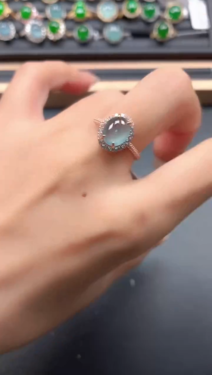 银S925镶嵌戒指翡翠11