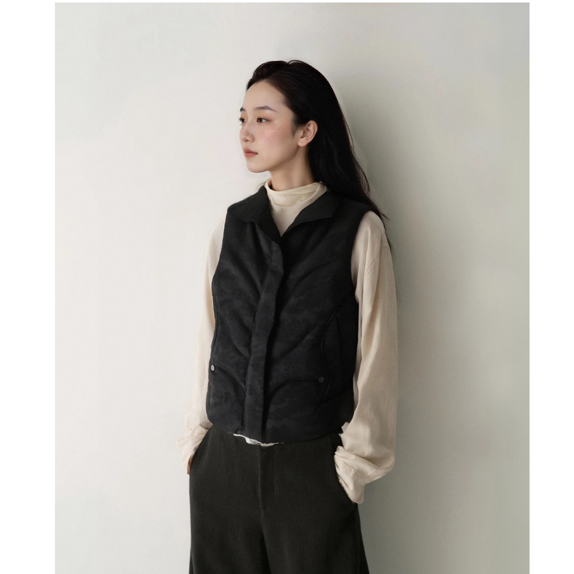 【首次PO价】西町村屋新中式立领提花羽绒短款叠穿外搭AD8205004