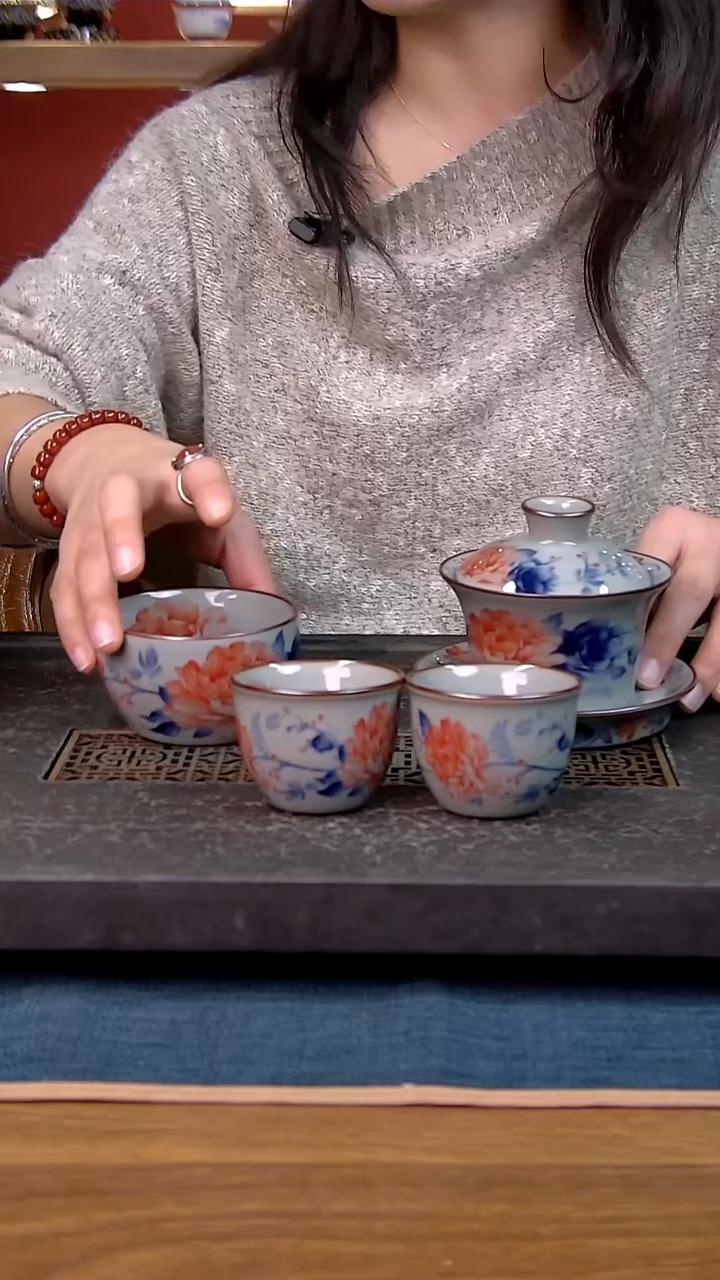 简装家用款4件套 老陶泥开片纹陶瓷茶具