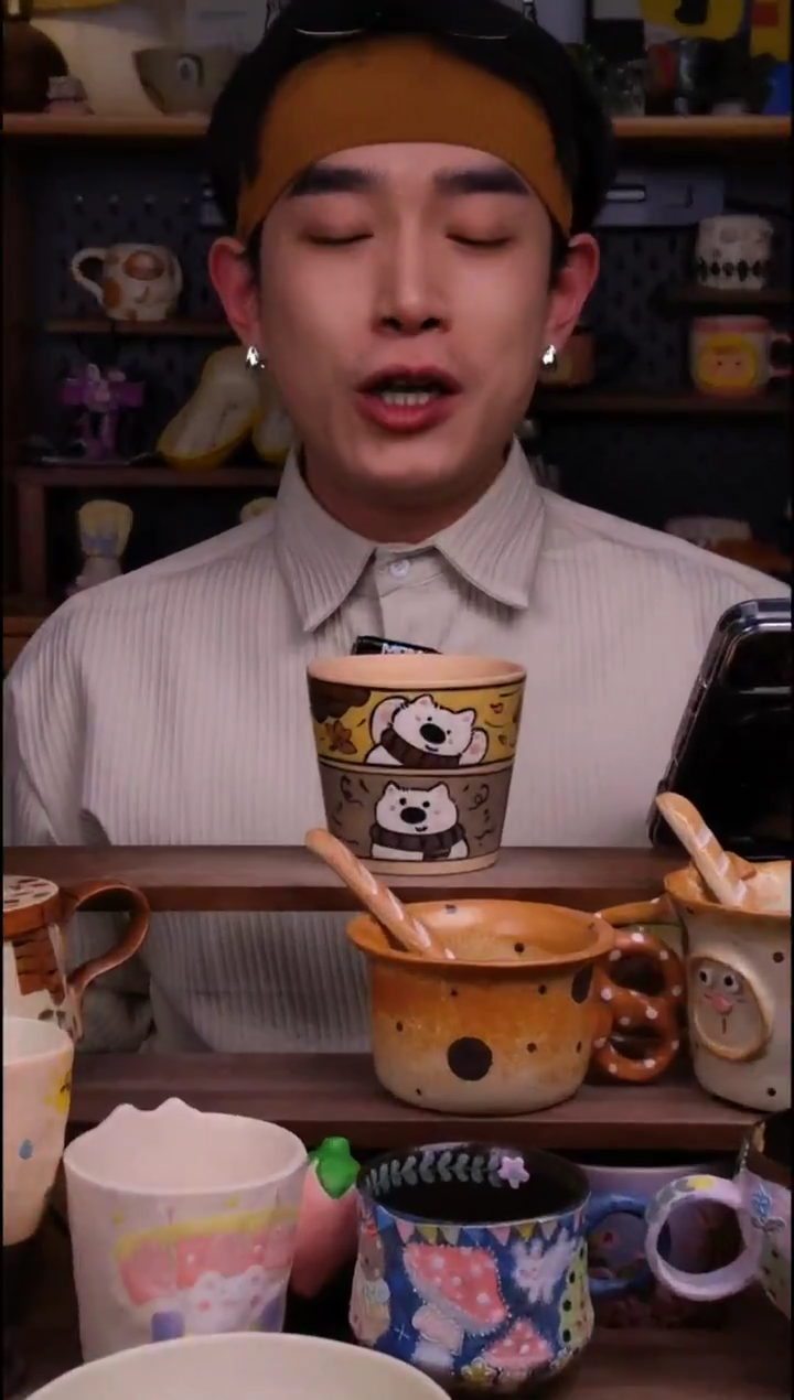 杯子陶景德镇可爱设计师款陶瓷