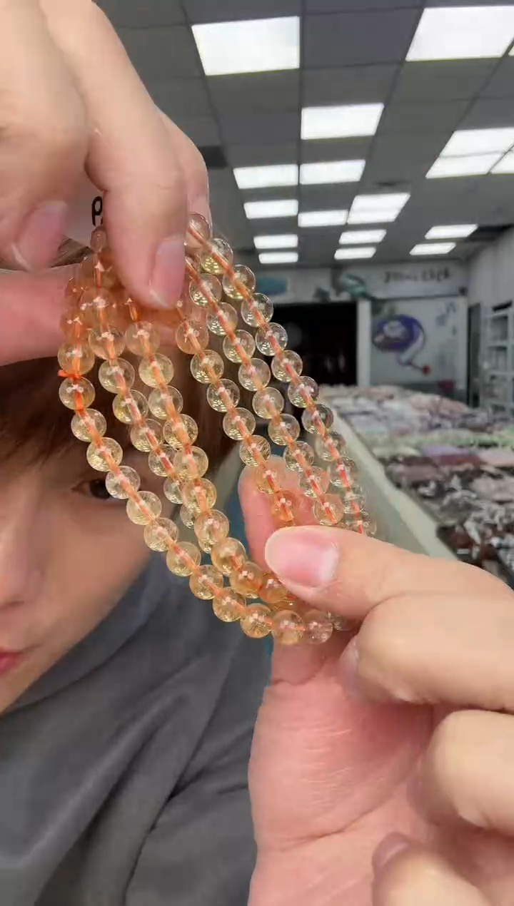 未镶嵌手串水晶04-黄水晶三圈6m