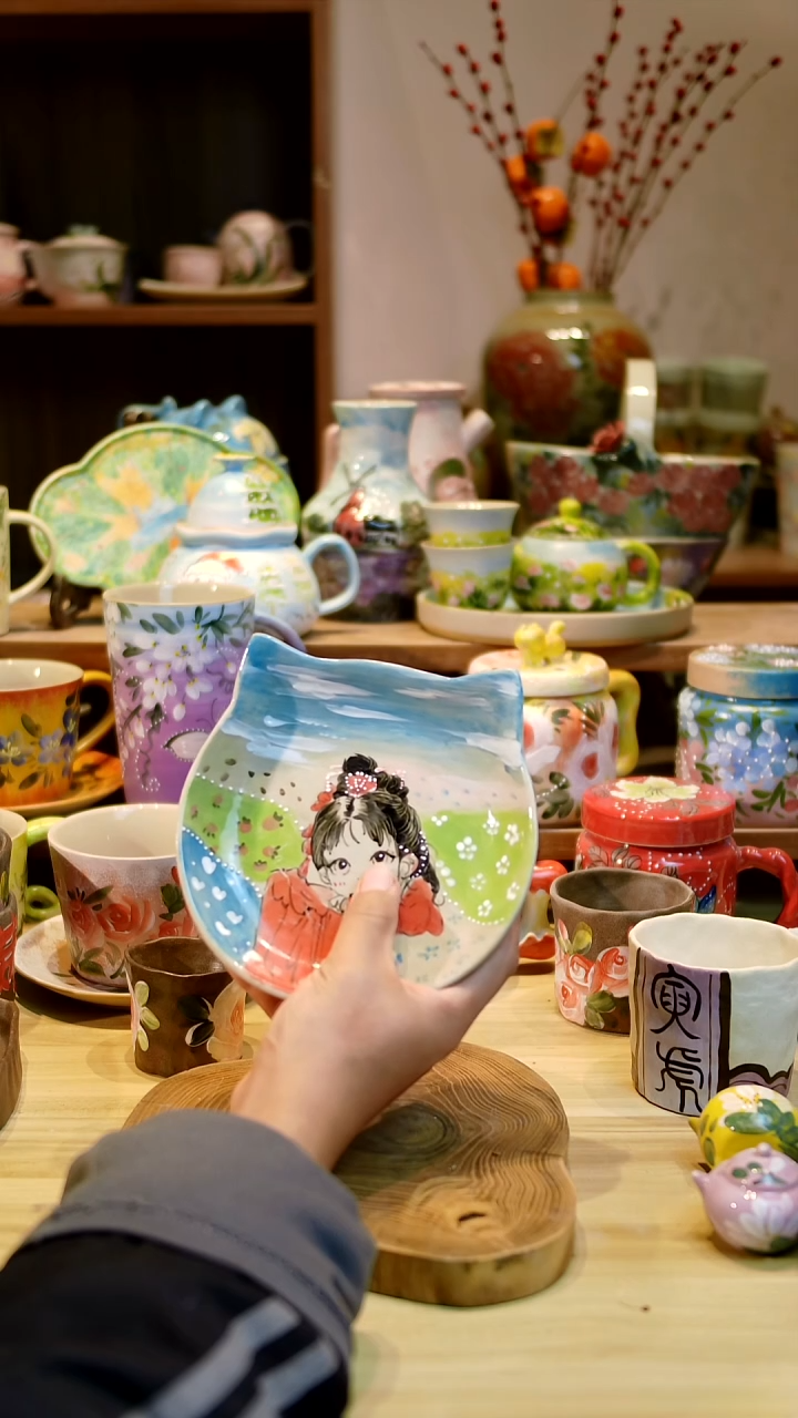 瓷片景德镇釉下五彩手绘陶瓷