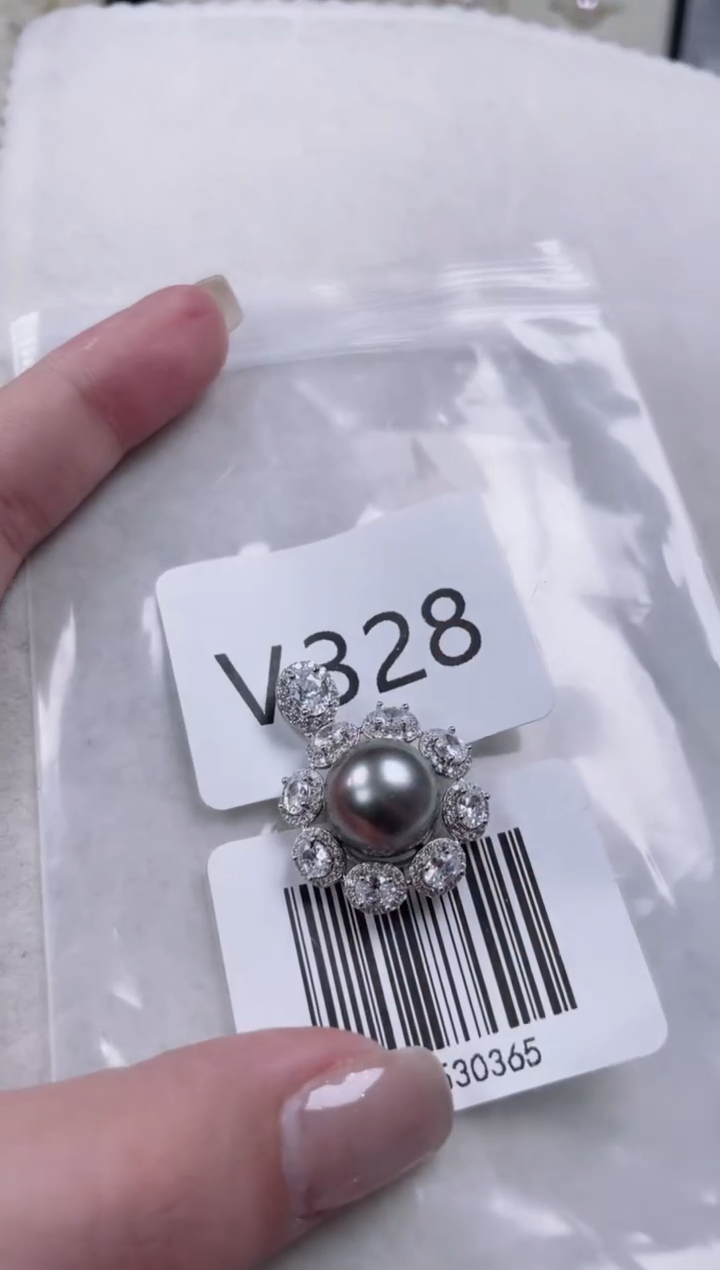 【闪购商品】海水珍珠吊坠银S925镶嵌V328