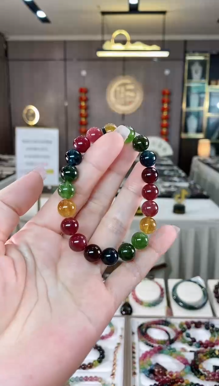 【闪购商品】碧玺单圈手串9.5mm+未镶嵌（多样性发一条）hon