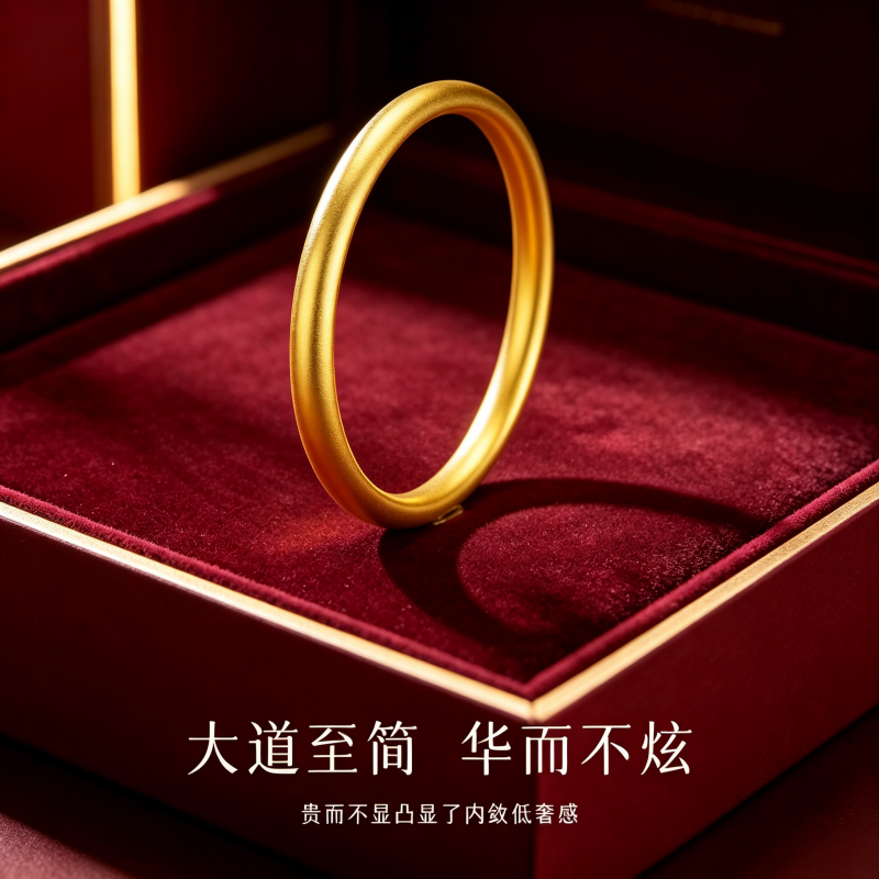 合金手镯 【叔卜跳七周年庆伴手礼A】素圈手镯时尚复古经典镯子