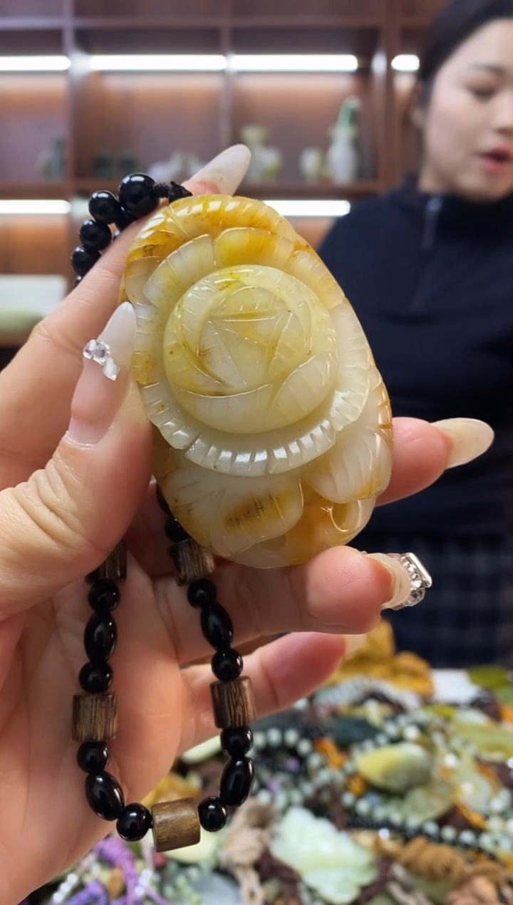 未镶嵌蛇纹石玉手把    