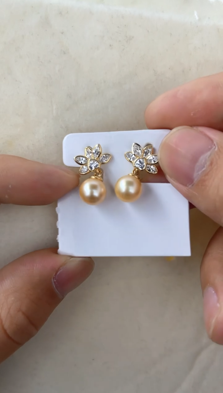 【闪购商品】海水珍珠耳饰银S925镶嵌耳钉