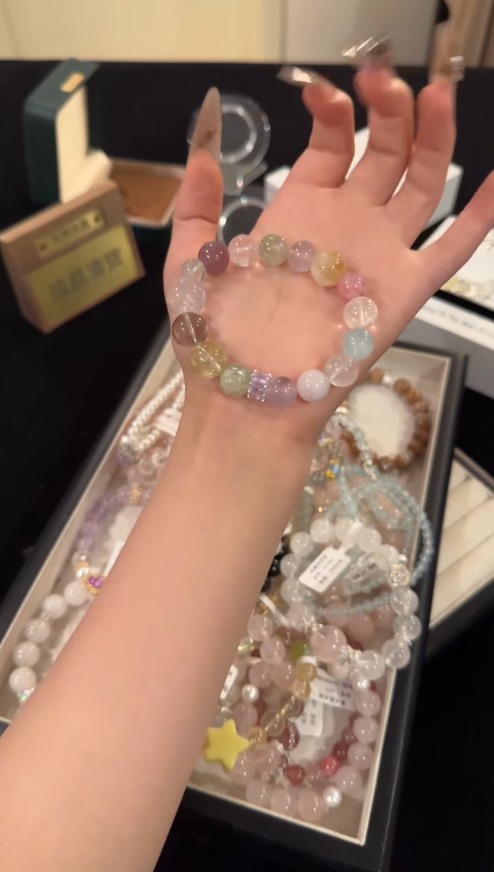 水晶手链合金彩虹泡泡多宝x1823