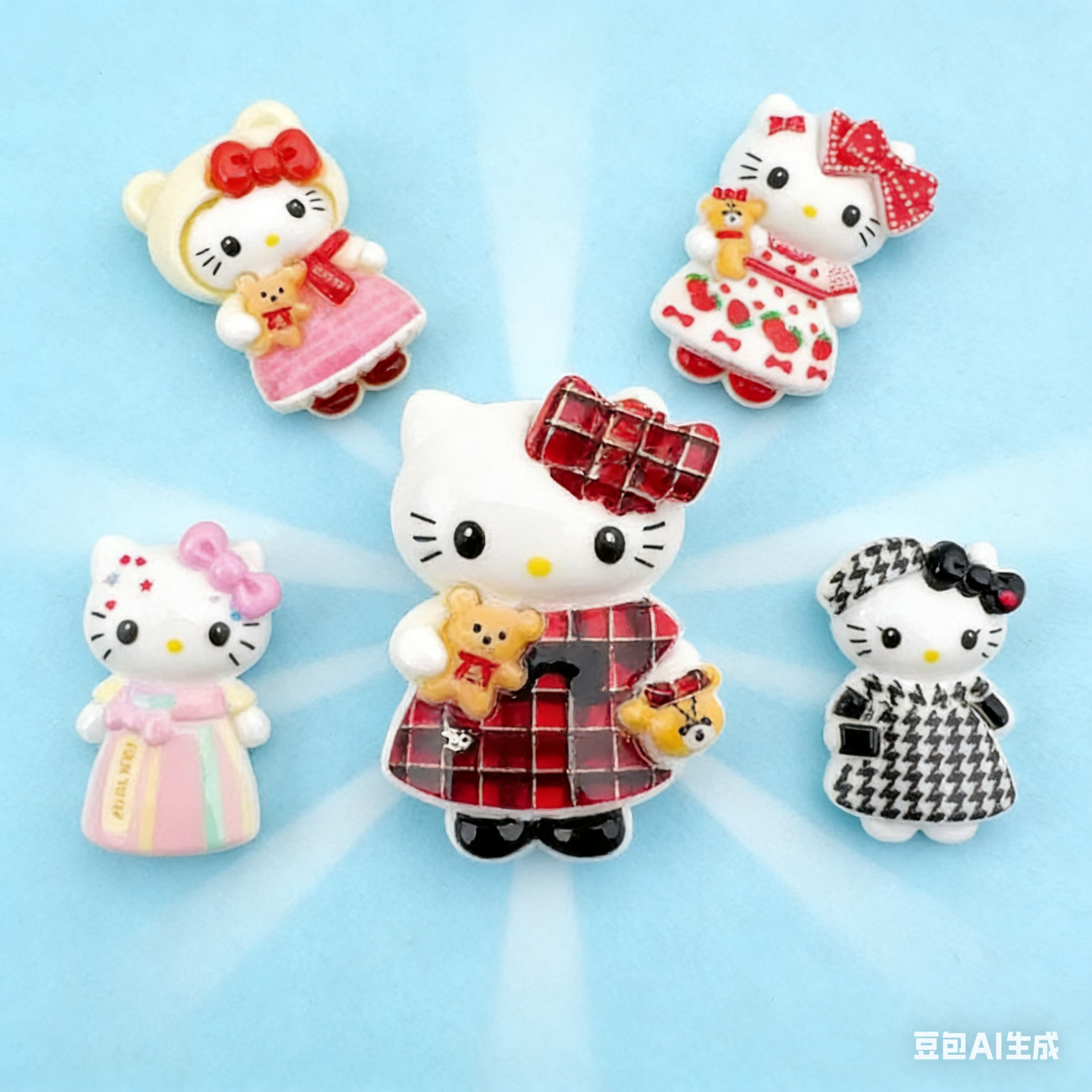 迷你立体出游kt主diy奶油胶树脂配件