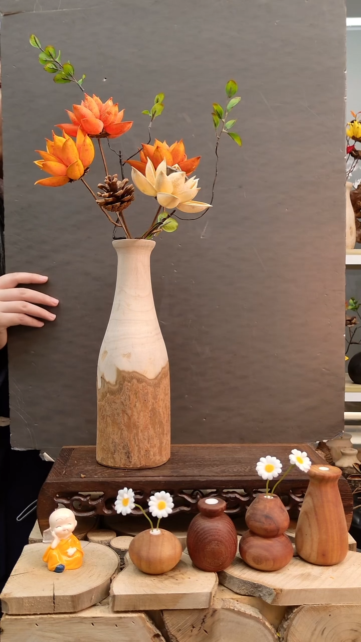 木实木花瓶含一套