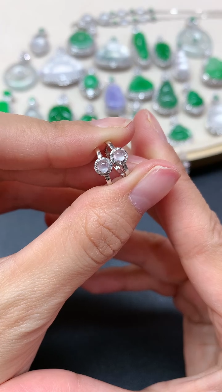 【闪购商品】翡翠耳饰18K金镶嵌Q106|980