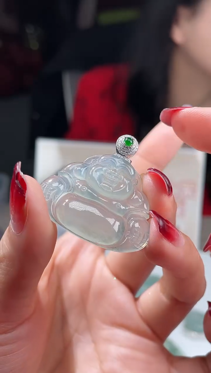 【闪购商品】定制翡翠18K金镶嵌不退不换CMH1件-A