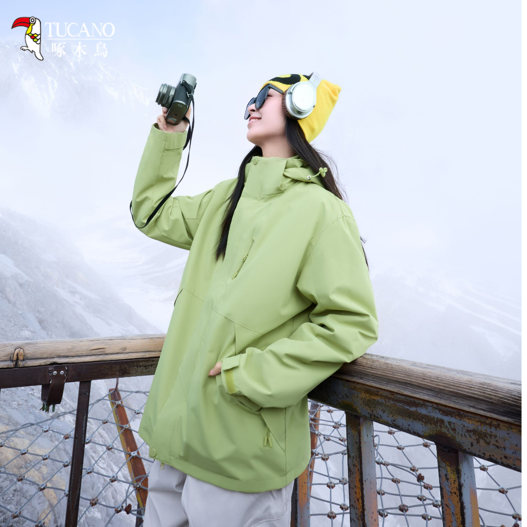 啄木鸟冲锋衣女25秋冬新款三合一两件套可拆卸防风防水登山外套男