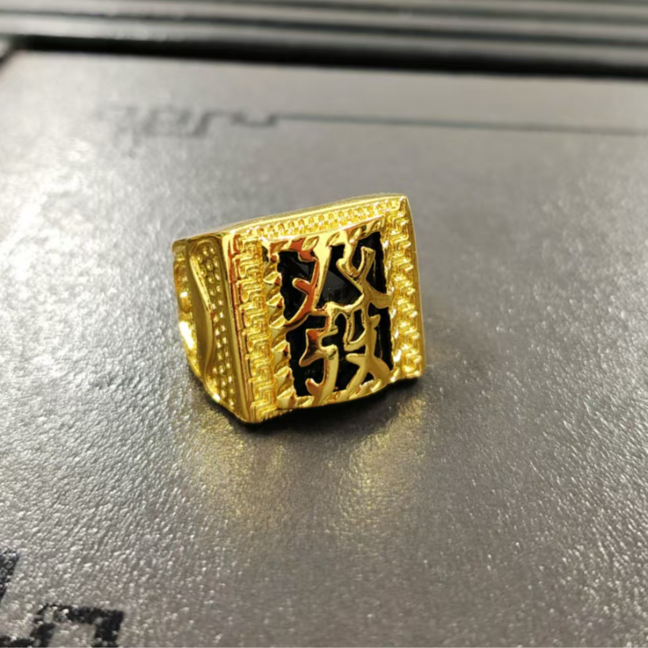 【王总严选】精美奢华天然和田玉方形戒指设计款开口戒