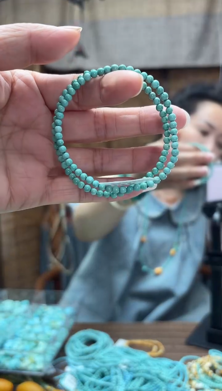 绿松石未镶嵌颈饰 多样性发一件素圈