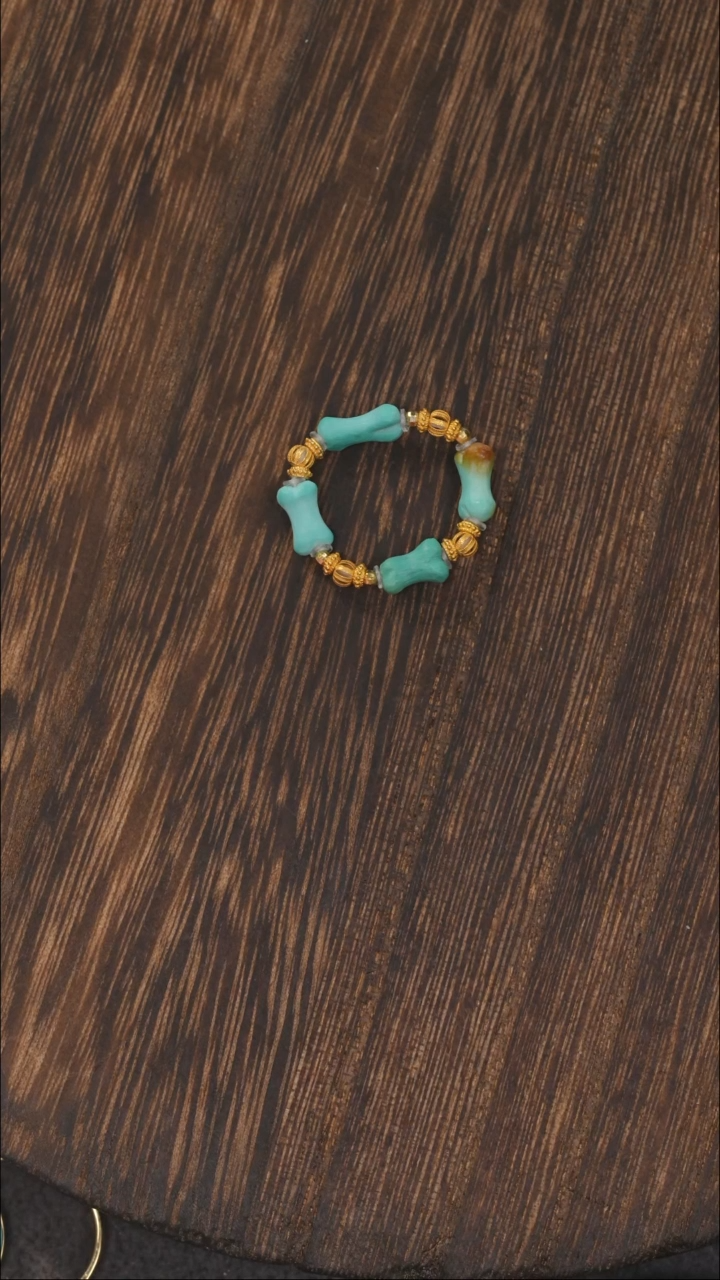 【闪购商品】绿松石戒指18K金镶嵌1