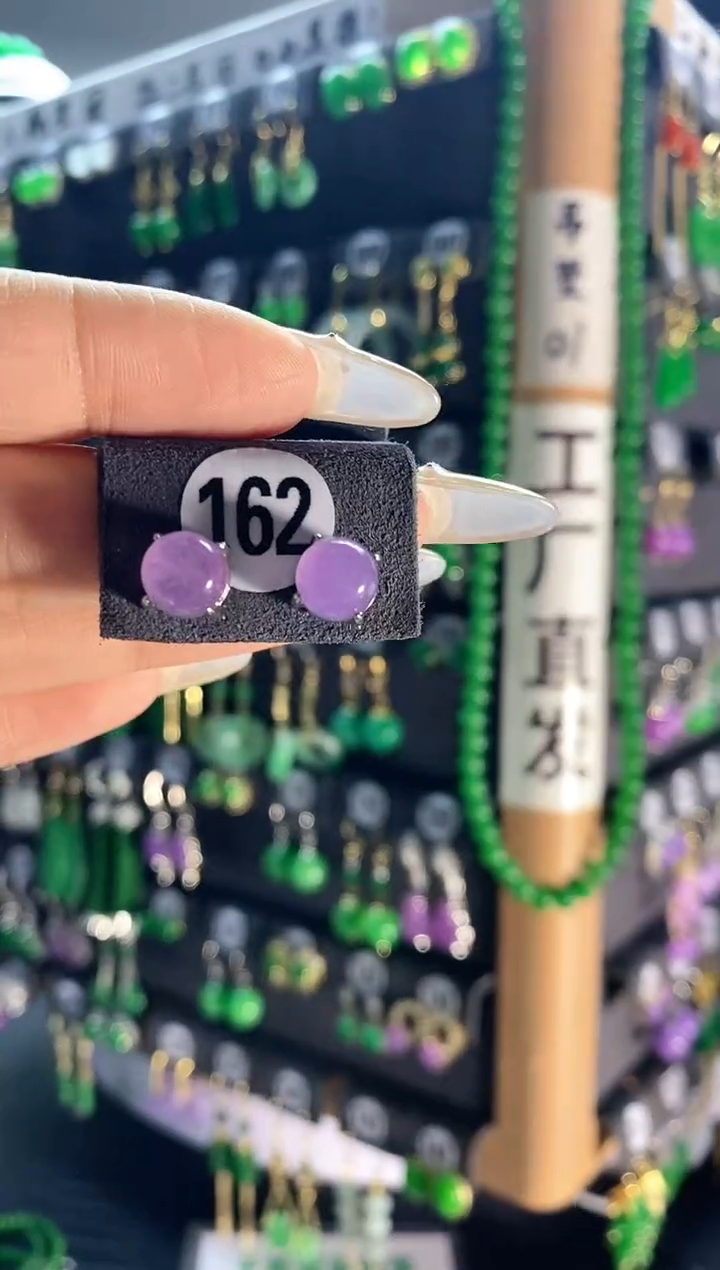 【闪购商品】翡翠耳饰银S925镶嵌161........