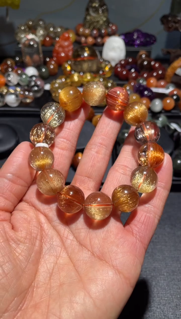 【闪购商品】水晶手链未镶嵌发晶多宝手链16mm左右