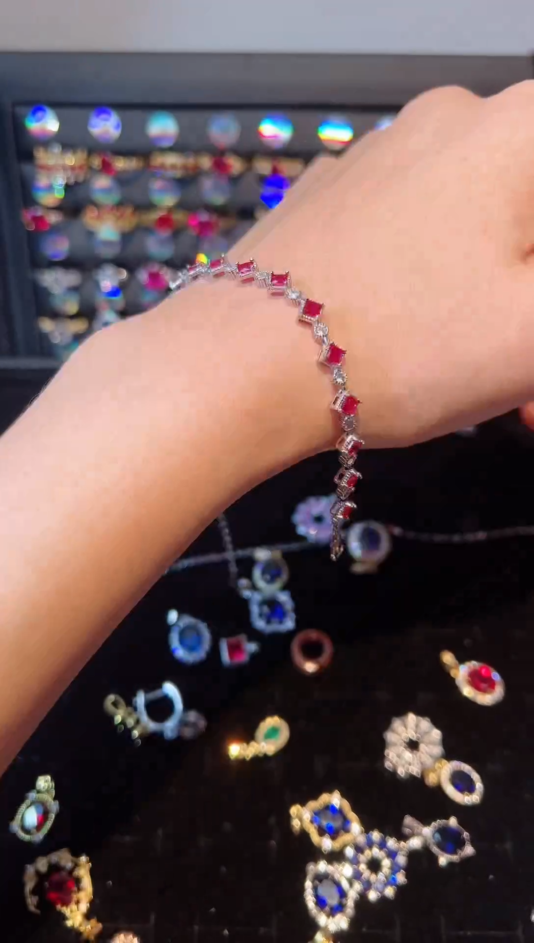 【闪购商品】红宝石手链银S925镶嵌0000