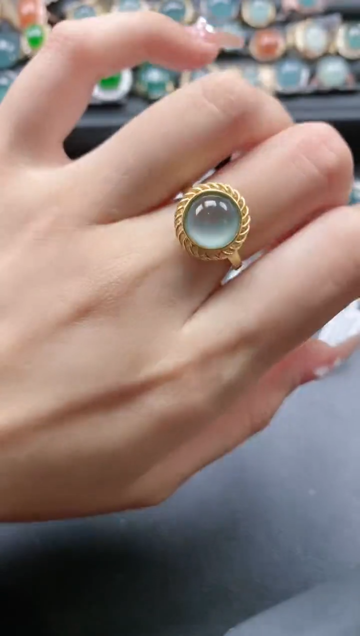 【闪购商品】翡翠戒指银S925镶嵌651151