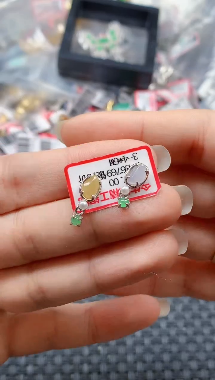 银S925镶嵌戒指翡翠天然A货缅甸翡翠