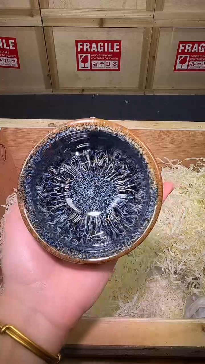 茶盏茶盏主人杯金丝蓝孔雀将军