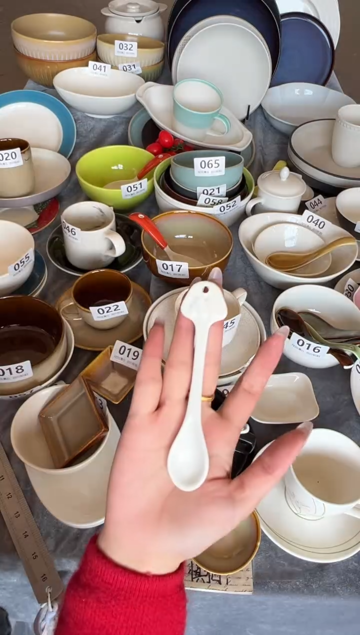 新骨瓷092瑕疵暖白小咖啡杯勺