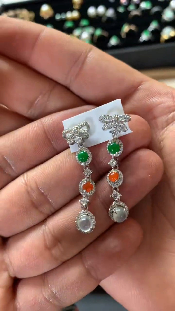 未镶嵌翡翠耳饰冬**寻耳钉