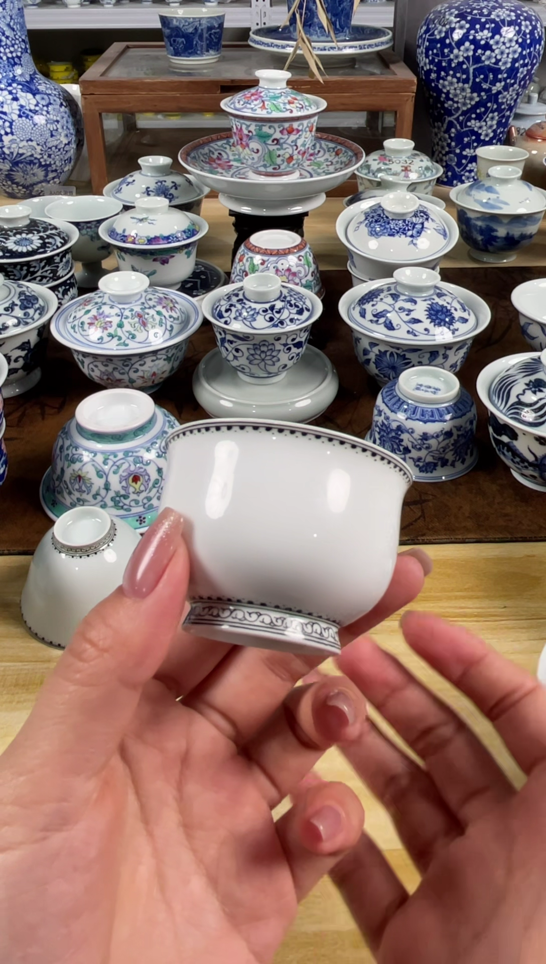 杯景德镇手工手绘墨彩边角卢士杯