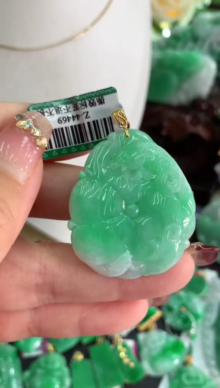 【闪购商品】翡翠吊坠(不含链)18K金镶嵌挂件