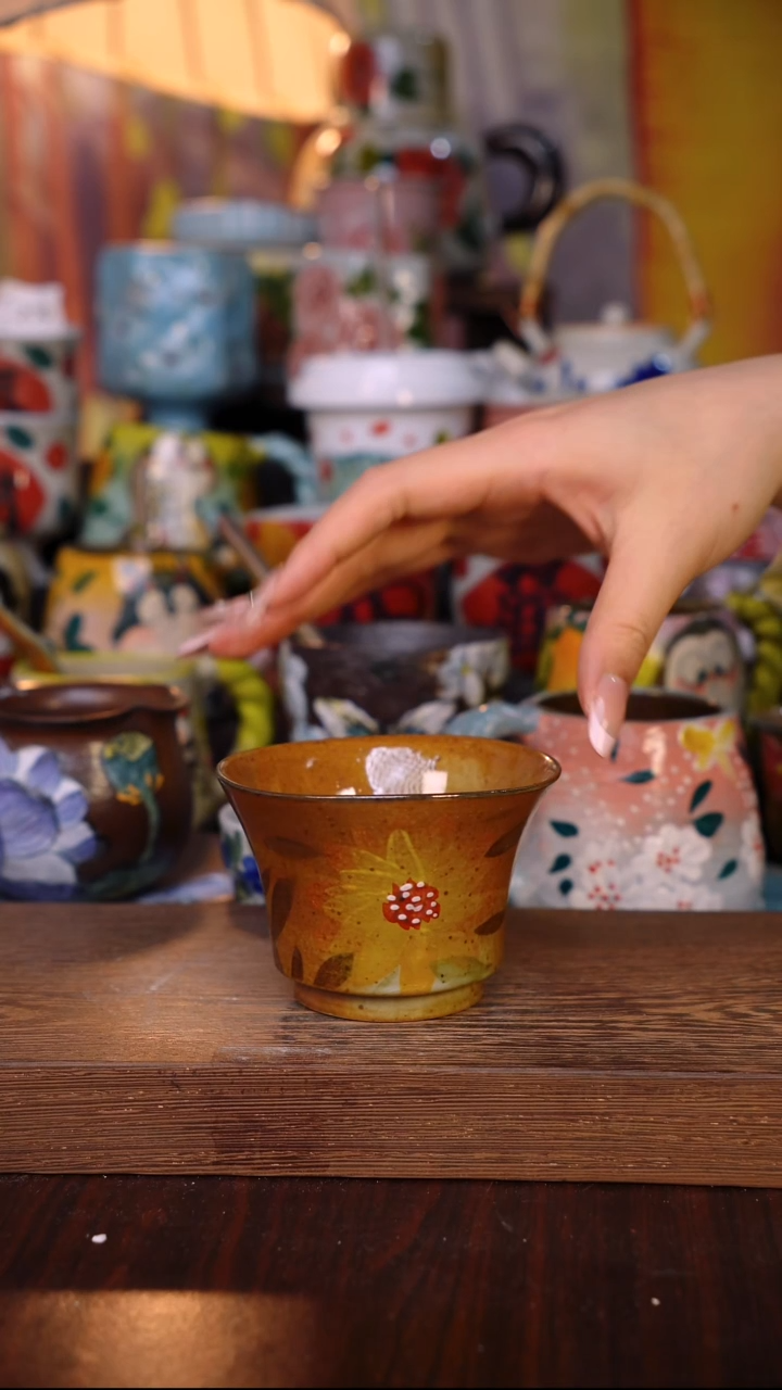 杯子陶泥垚手作 景德镇手工手绘陶瓷器物