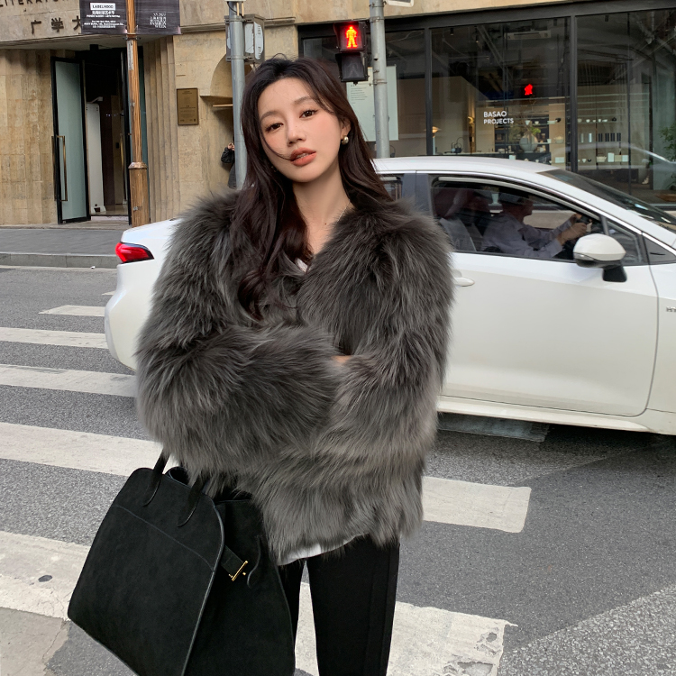 人造皮草 【运补6-8米】缪斯女神仿狐狸毛皮草外套女冬季年轻上衣