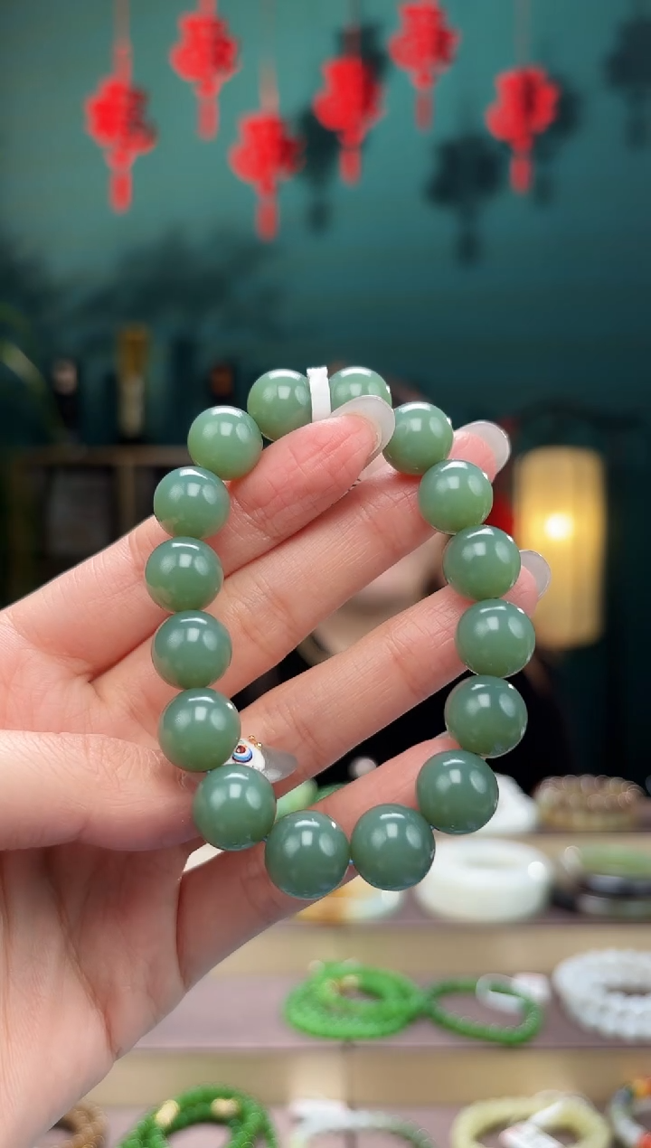 【闪购商品】和田玉手串未镶嵌卡12手串