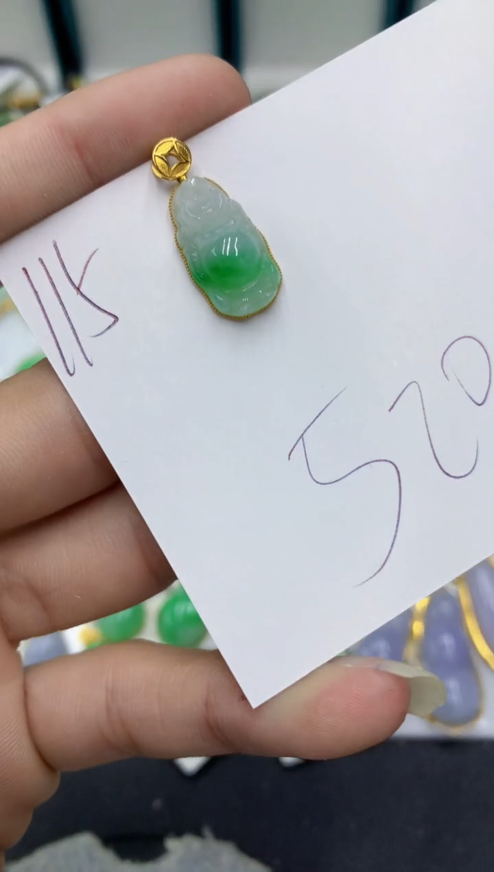 【闪购商品】翡翠颈饰18K金镶嵌翡翠