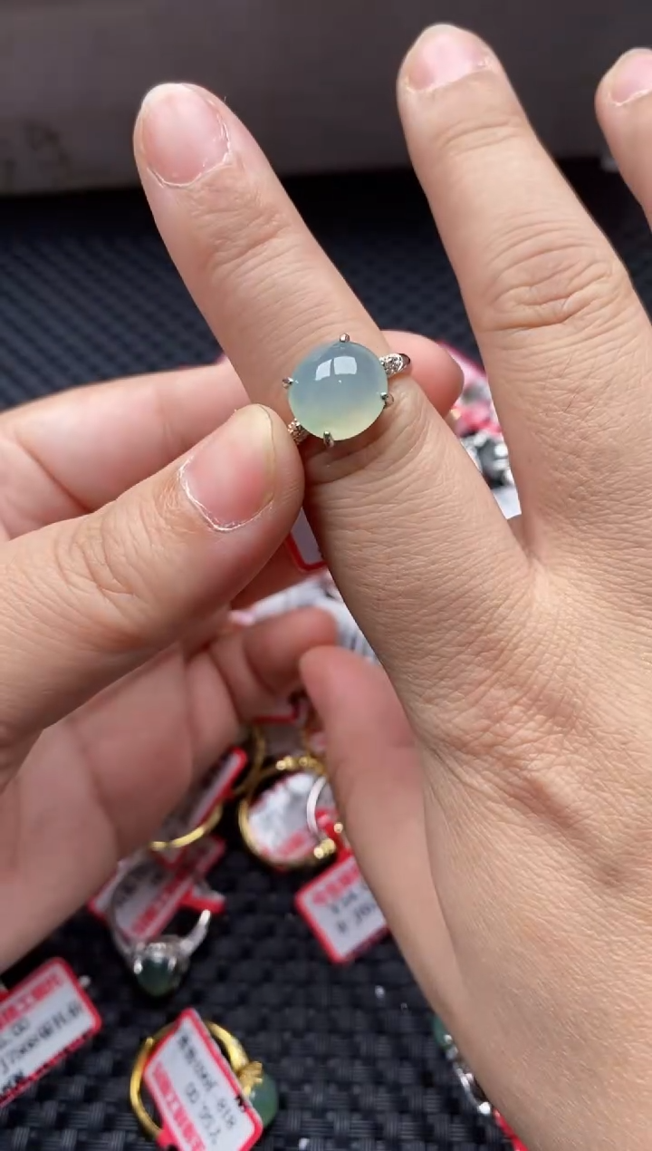 【闪购商品】翡翠戒指银S925镶嵌5555555-3