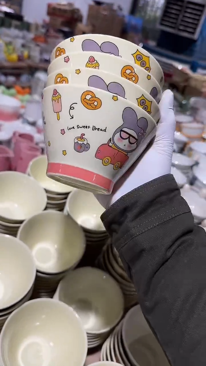 陶瓷4个米饭碗 微瑕凑满20元包邮