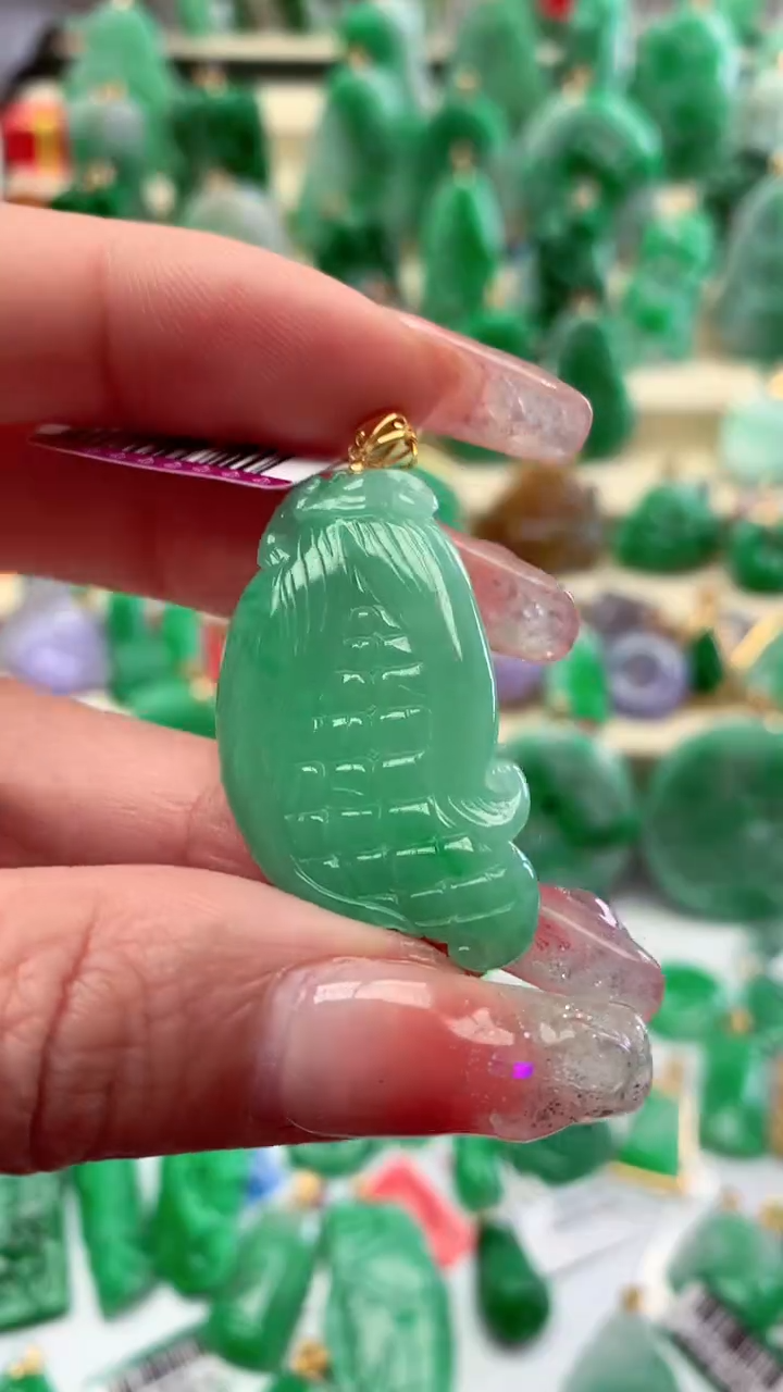 【闪购商品】翡翠颈饰18K金镶嵌挂件