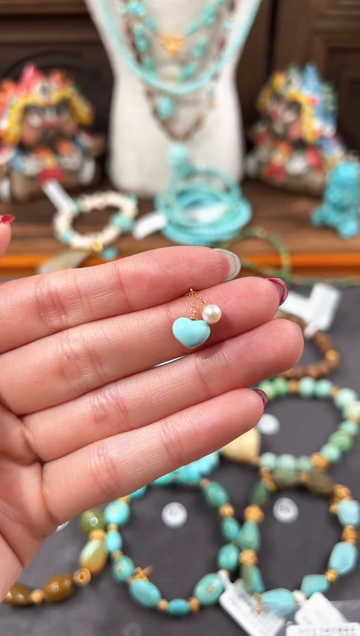 【闪购商品】绿松石提溜18K金镶嵌绿松石提溜