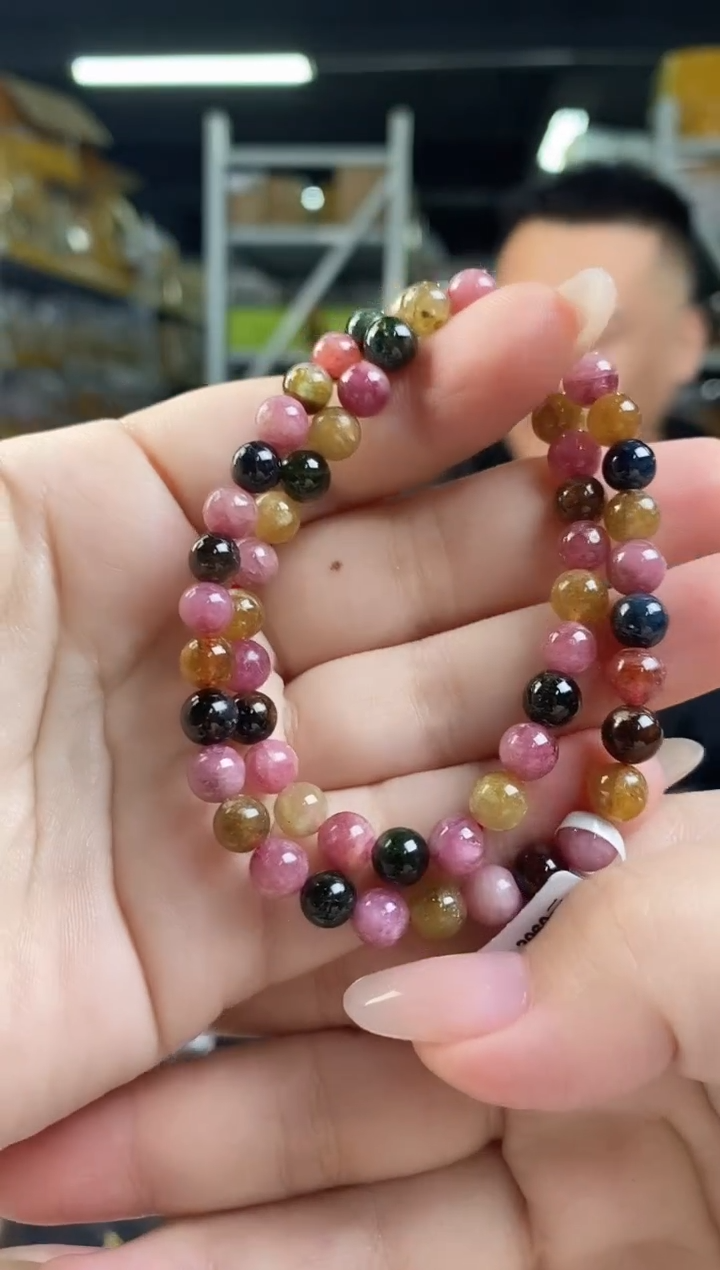 【闪购商品】碧玺手串未镶嵌多样性发其一颜色微差
