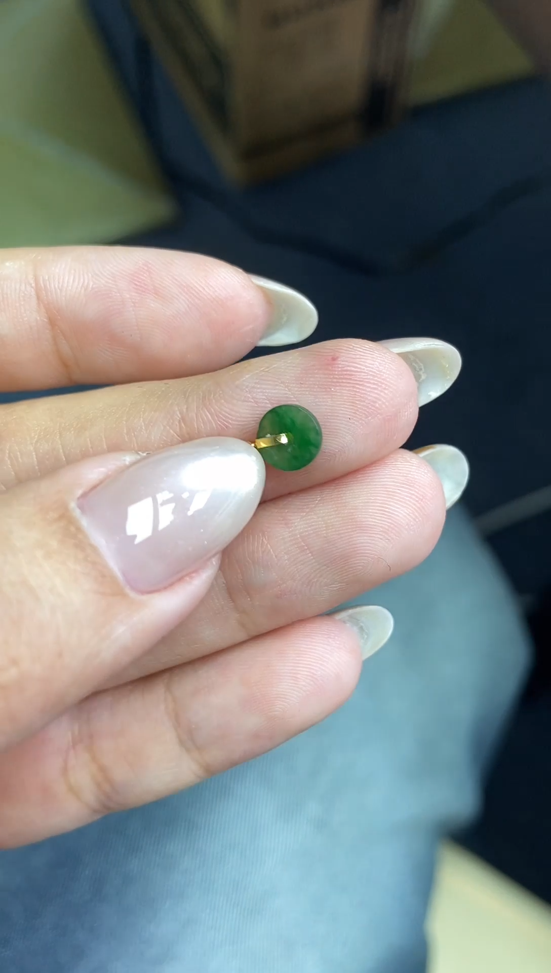 颈饰18K金镶嵌翡翠11111111