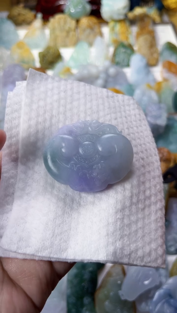 【闪购商品】定制翡翠未镶嵌毛货定制仿古如意牌 不退不换