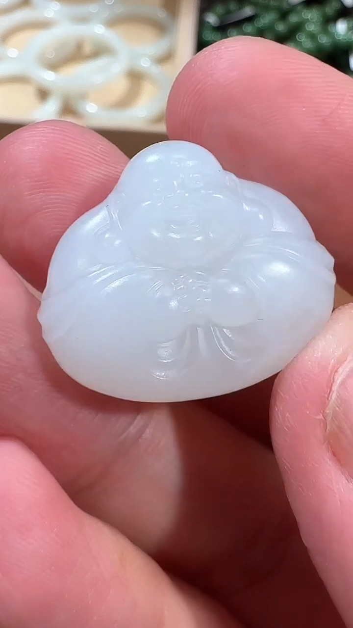 【闪购商品】和田玉吊坠未镶嵌1640 白玉抱抱佛