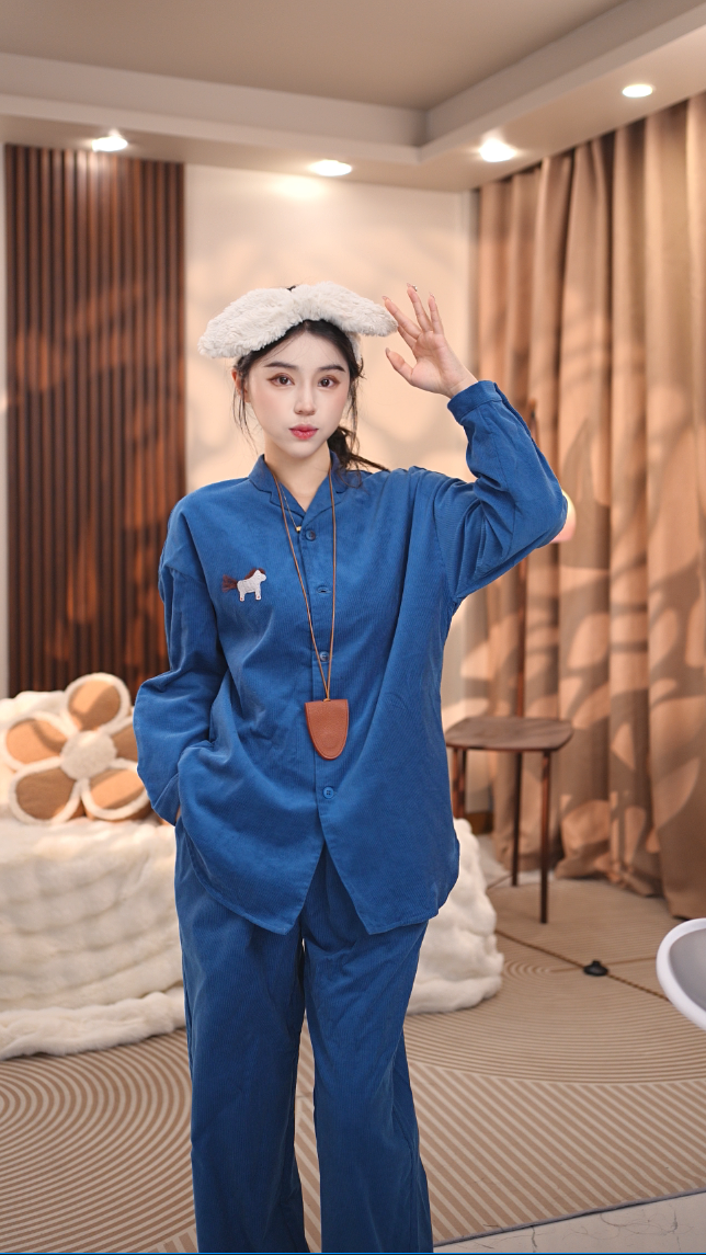 【布岚】春季长袖气质时尚宽松舒适休闲夏季家居服