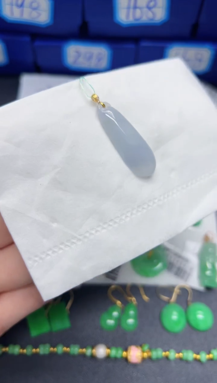 【闪购商品】翡翠颈饰18K金镶嵌Y缅料A货/支持复检/一件