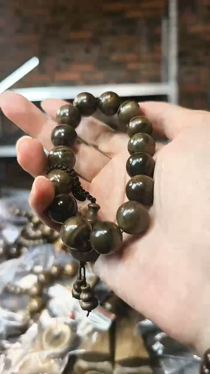 【闪购商品】楠木（金丝楠）手串/手链阴沉绿1.5手串